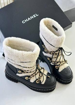 Черевики ботинки хутряні уггі chanel зимові