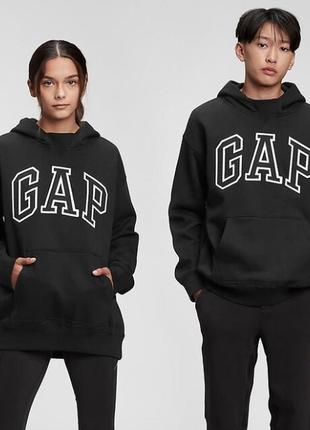 Свитшот худи на флисе оверсайз gap logo fleece hoodie оригинал оригінал