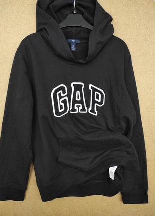 Свитшот худи на флисе оверсайз gap logo fleece hoodie оригинал оригінал2 фото