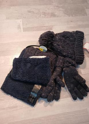 Зимний детский набор,шапка,шарф,перчатки, 5-6 лет, бренда next,новий.4 фото