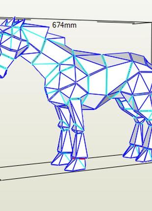 Paperkhan конструктор із картону кінь жеребець кобила пазл орігамі papercraft 3d фігура полігональна набір подарок сувенір антистр5 фото