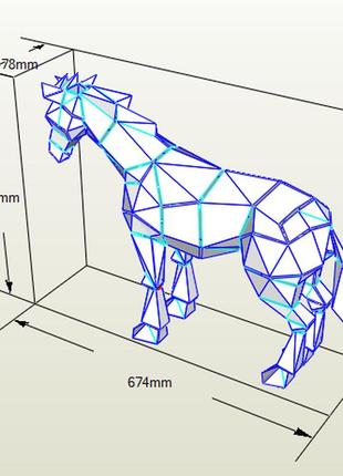 Paperkhan конструктор із картону кінь жеребець кобила пазл орігамі papercraft 3d фігура полігональна набір подарок сувенір антистр2 фото