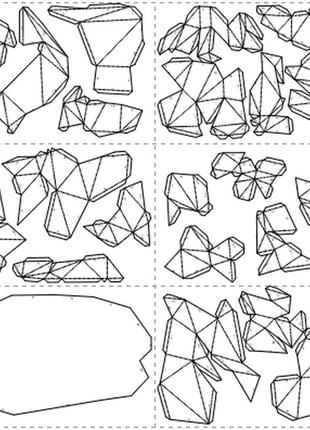 Paperkhan конструктор із картону пес собака dog пазл оригамі papercraft 3d фігура полігональна набір подарок сувенир антистрес5 фото