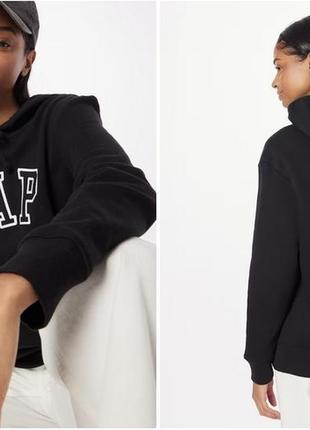 Свитшот худи на флисе оверсайз gap logo fleece hoodie оригинал оригінал7 фото