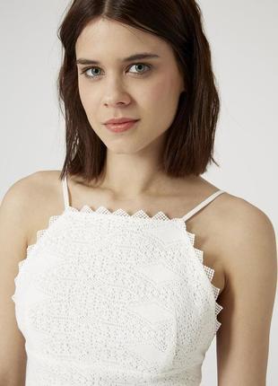 Ажурный топ topshop petite crochet high neck top