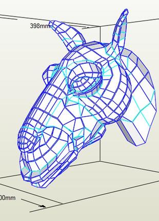 Paperkhan конструктор із картону сова верблюд голова оригамі papercraft 3d фігура полігональна набір подарок сувенір антистрес