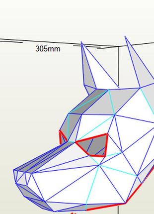 Маска карнавальная волк собака пес конструктор из картона паперкрафт сад школа утренник корпоратив1 фото