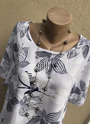 Штапельная блуза,рубаха,туника с к рулевом,этно бохо,вискоза,5 фото