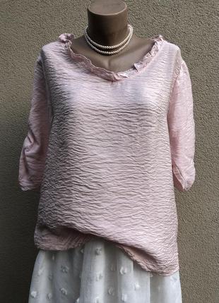 Рожева блузка,сорочка з рюшами,жатка,етно стиль бохо,віскоза,бавовна,8 фото
