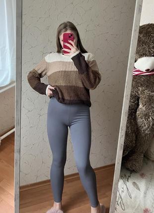 Теплые лосины в рубчик на тоненьком флисе