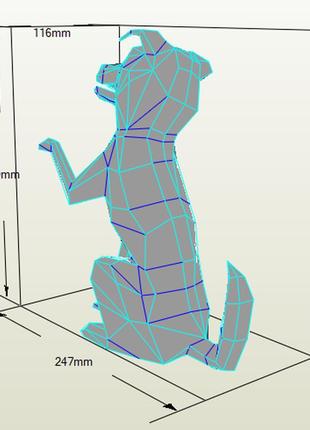 Paperkhan конструктор з картона пес собака dog пазл papercraft фігура полігональна набір подарок сувенир антистрес7 фото