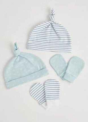 Набір шапочка для малюка та царапки на хлопчика. шапочка для новонароджених