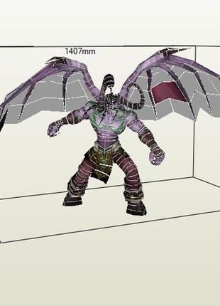 Paperkhan конструктор із картону illidan warcraft papercraft 3d полігональна фігура розвиваючий подарунок1 фото