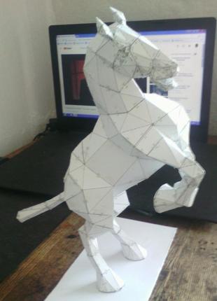 Paperkhan конструктор із картону кінь жеребець кобила пазл орігамі papercraft 3d фігура полігональна набір подарок сувенір антистр3 фото