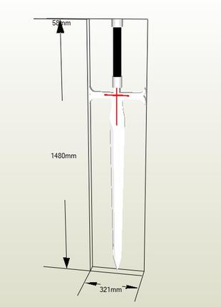 Paperkhan конструктор з картону heathcliff sword sao меч макет модель паперкрафт подарунок сувенір іграшка 3d фігура интерьер