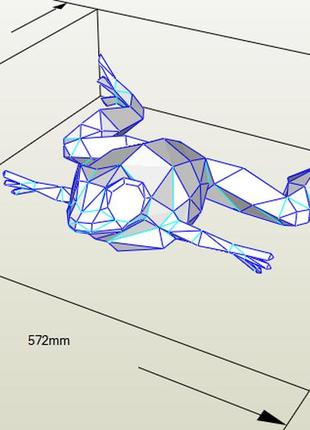 Paperkhan конструктор із картону жаба лягушка ропуха орігамі papercraft 3d фігура полігональна набір подарок сувенір антистрес