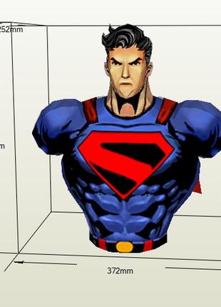 Paperkhan 3d полигональная фигура конструктор из картона superman  papercraft подарок сувенир паперкрафт