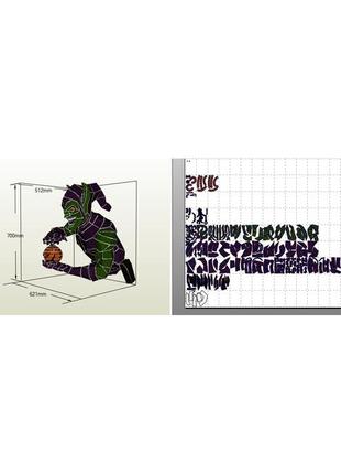 Paperkhan конструктор із картону green goblin wall papercraft 3d полігональна фігура розвиваючий подарунок2 фото