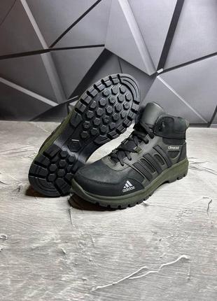 Зимние мужские кожаные ботинки/кроссовки adidas на меху2 фото