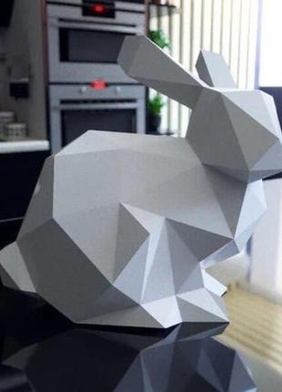 Paperkhan конструктор із картону заєць кролик  пазл орігамі lpapercraft 3d фігура полігональна набір подарок сувенір антистрес