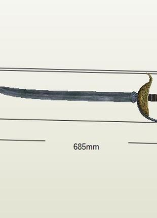 Paperkhan конструктор из картона пиратская сабля меч клинок макет модель паперкрафт подарок сувенир игрушка1 фото
