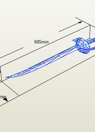 Paperkhan конструктор из картона пиратская сабля меч клинок макет модель паперкрафт подарок сувенир игрушка2 фото