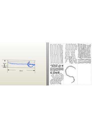 Paperkhan конструктор из картона пиратская сабля меч клинок макет модель паперкрафт подарок сувенир игрушка7 фото