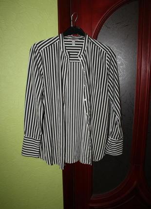 Жіноча блузка, сорочка в смужку, 42, 14 розмір h&m5 фото