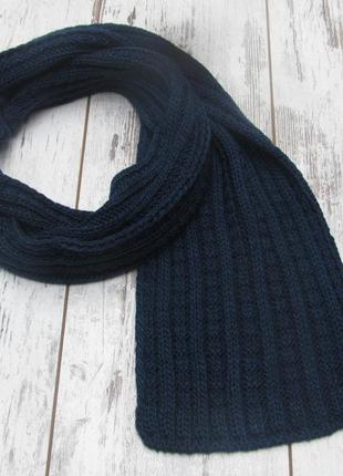 Вязаный шарф (шарфик) для мальчиков 3917 синий