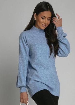 Жіночий подовжений светр теплий лонгслів туніка2 фото