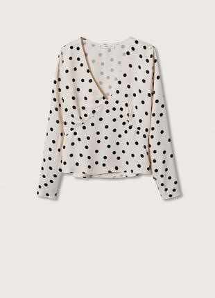 Сатинова блузка в горошок5 фото