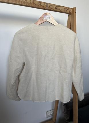 Піджак пиджак massimo dutti бежевий піджак твідовий піджак накидка короткий піджак3 фото