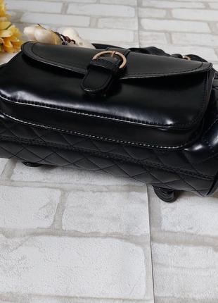 Сумка рюкзак черный из экокожи6 фото