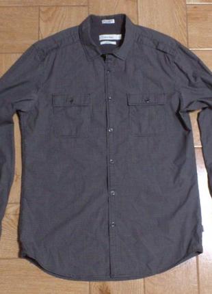 Рубашка мужская в клетку кельвин кляйн сорочка👔чоловіча в клітку calvin TER klein р.м🇺🇸🇧🇩