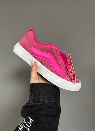 Женские кеды розовые vans knu old skool acid pink premium