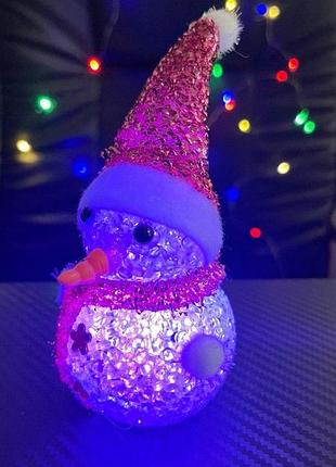 Светодиодный снеговик новогодняя игрушка декорация snowman lovely model-2