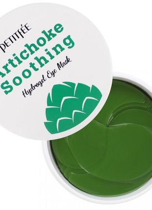 Гидрогелевые успокаивающие патчи с экстрактом артишока petitfee artichoke soothing hydrogel eye mask1 фото