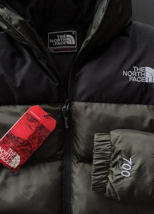 Куртка зимова чоловіча the north face 700 до -25*с хакі пуховик чоловічий зимовий зе норт фейс з капюшоном tnf