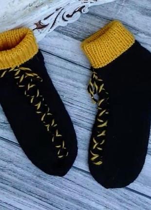 Детские шерстяные носочки - теплые вязаные носки на 4-5 лет1 фото