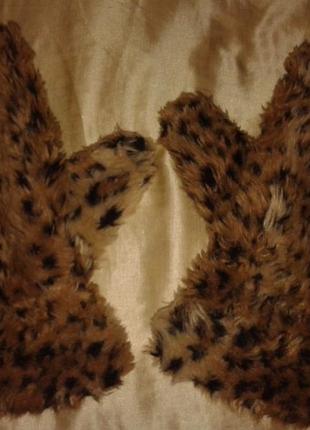Варишки рукавицы зимние леопардовые теплые женские меховые7 фото