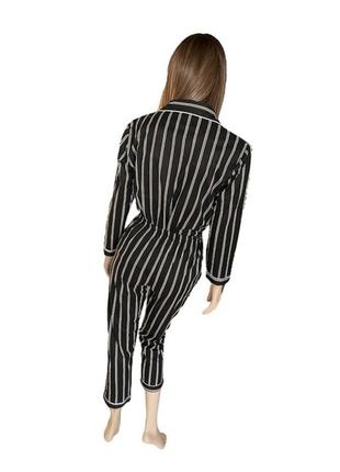 Пижама женская костюм леди в черном bonntee s-m 42 черный в полоску3 фото