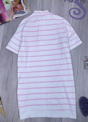 Женское платье с коротким рукавом fb sister белое в розовую полоску размер l6 фото