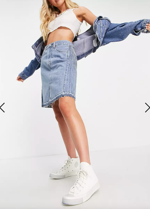 New! джинсовая юбка levi's pride denim skirt размер l