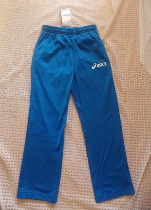 Яскраві сині теплі спортивні штани з начісом asics