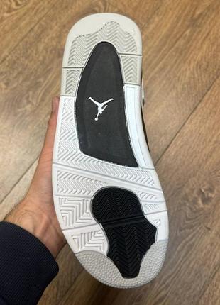 Зимние кроссовки nike air jordan 4 white grey black fur5 фото