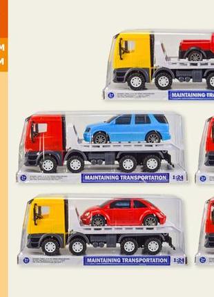 Трейлер інерційний з машиною, 5 видів, під слюдою 35*12*14см (36шт/2)