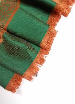 Роскошный палантин шелк шерсть шарф тканый узор жаккард гобелен пейсли3 фото