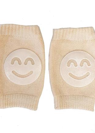 Наколінники дитячі "smile" бежевий, в пак. 17*10см, тм megazayka