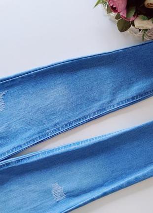 Голубые стрейчевые джеггинсы артикул: 17820 штаны джинсы3 фото