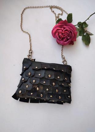 Женская вечерняя мини-сумка с черепами заклепками zara black,lova woman2 фото